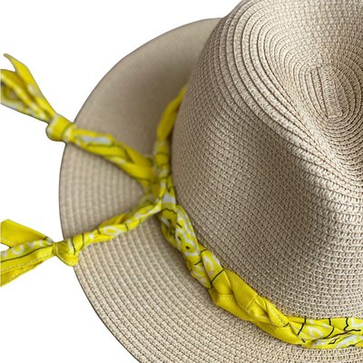 Summer hat with yellow bandana