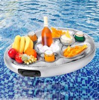 Inflatable floating for drinks and food